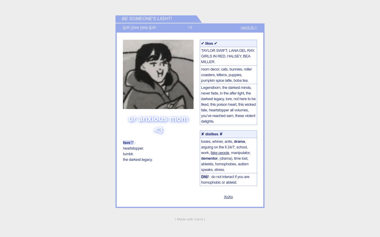 Carrd profile picture for @omm